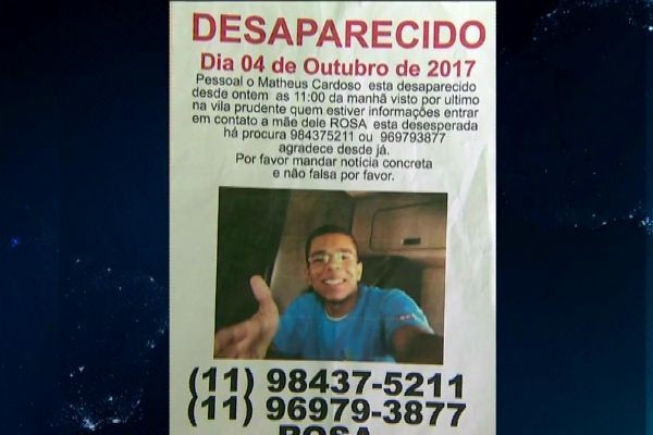 Família procura jovem de 18 anos desaparecido há uma semana em SP