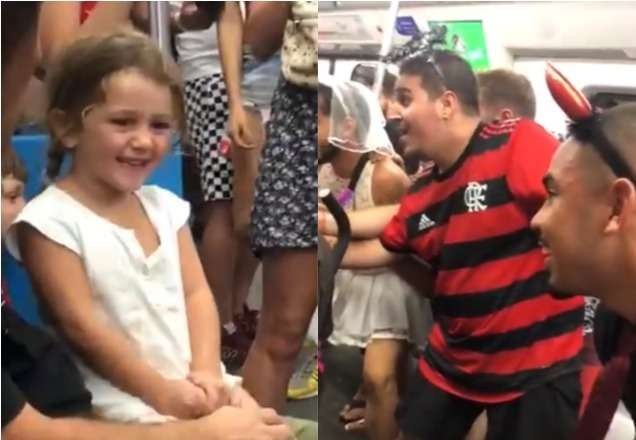 Imagem da noticia Foliões cantam "Baby Shark" para criança no metrô e vídeo viraliza na web