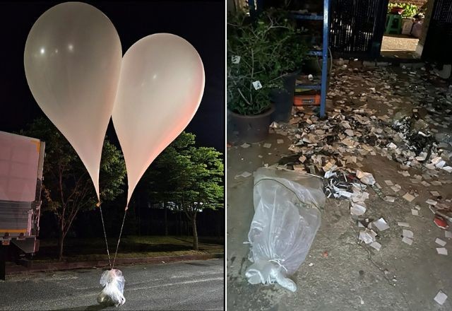 Imagem da noticia Coreia do Norte é acusada de enviar balões com lixo e fezes para Coreia do Sul
