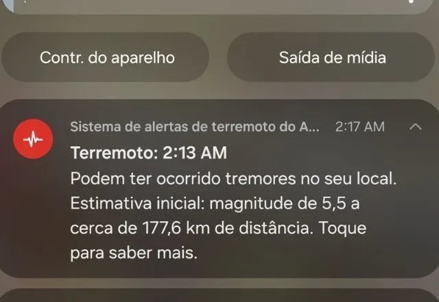 Imagem da noticia Falso alerta de terremoto: Google pede desculpas e diz que desativou sistema; veja como funciona