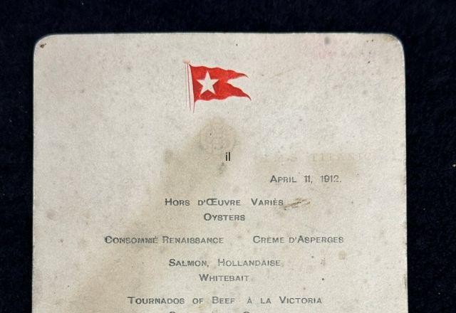 Imagem da noticia Cardápio de jantar da primeira classe do Titanic é leiloado por mais de R$ 500 mil