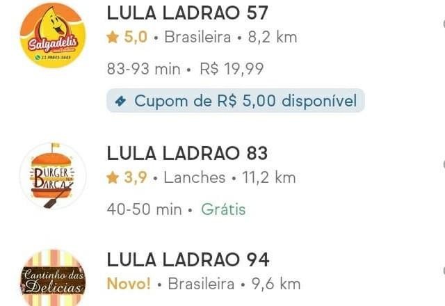 Imagem da noticia iFood tem nomes alterados para ofensas contra Lula e Marielle