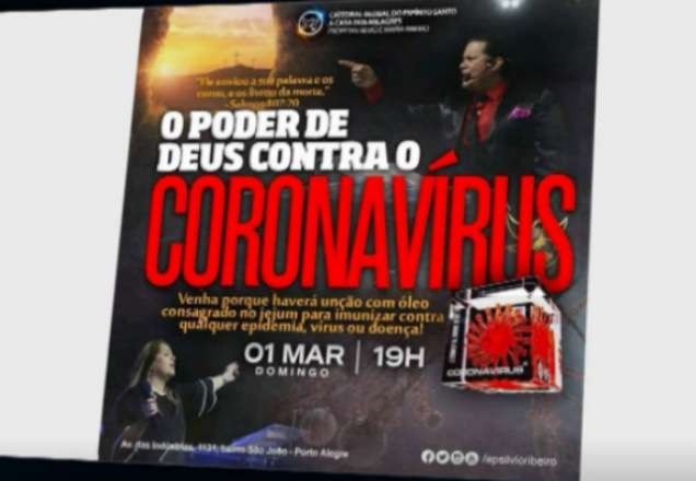 Igreja de Porto Alegre promete imunizar fiéis contra o novo coronavírus