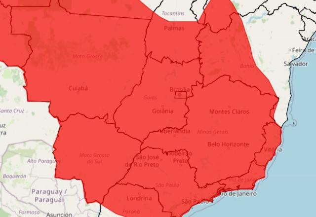 Imagem da noticia Alerta vermelho: Inmet anuncia perigo por calor para 15 estados e DF
