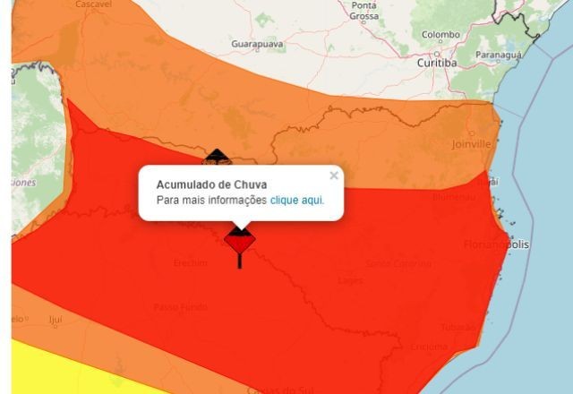 RS e SC: Inmet emite alerta vermelho para temporais