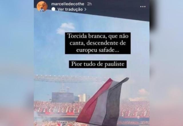 Imagem da noticia Assessora de Anielle Franco critica torcida do São Paulo e ironiza Polícia Federal