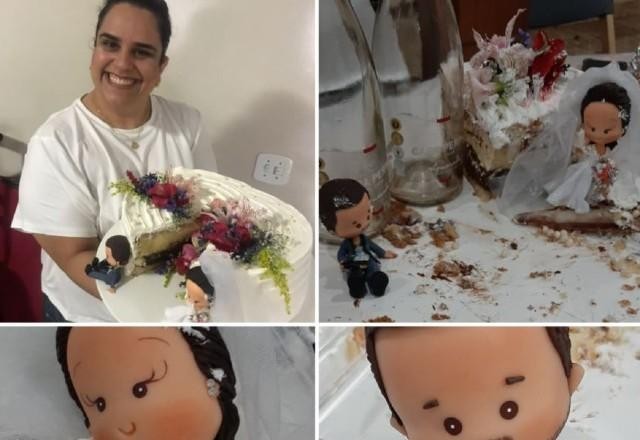 Imagem da noticia Noiva faz bolo divórcio e viraliza na internet: 'a mãe tá on'