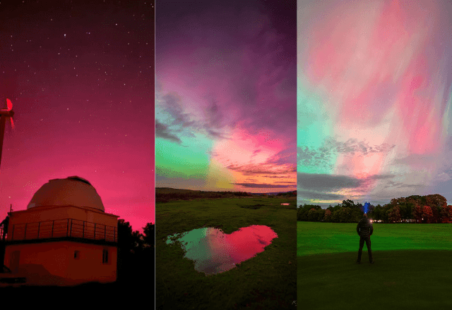 Imagem da noticia Forte tempestade solar provoca aurora boreal em vários países; confira imagens