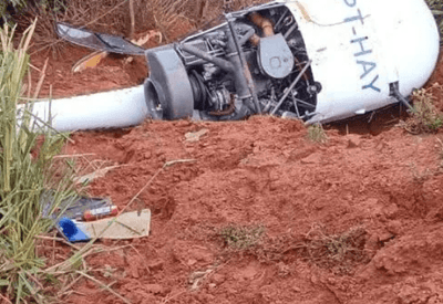 Helicóptero cai em área rural de Minas Gerais