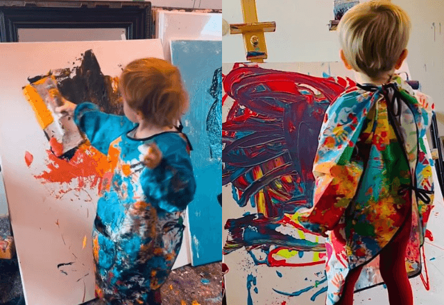 Imagem da noticia Com apenas 2 anos, menino alemão conquista mundo da arte com obras vendidas por até R$ 1,6 milhão