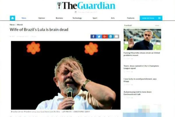 Imagem da noticia Morte cerebral de Marisa Letícia ganha destaque no noticiário internacional