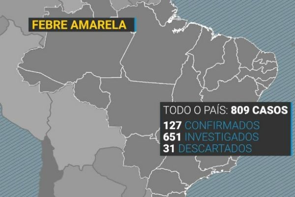 Número de casos de febre amarela bate recorde histórico