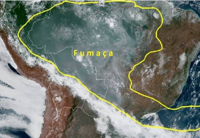 Imagem da noticia Nuvem de fumaça provocada por queimadas no Pantanal chega a SP