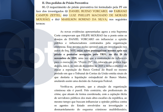 Imagem da noticia Leia íntegra da decisão de André Mendonça que mandou prender Daniel Vorcaro