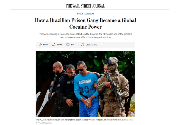 Imagem da noticia PCC é 'potência global da cocaína', diz jornal dos EUA