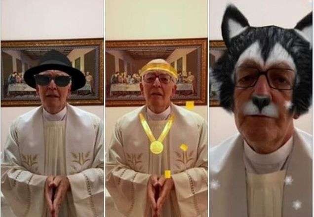 Imagem da noticia Padre vira meme após bênção online e se diverte: "Rir faz bem"