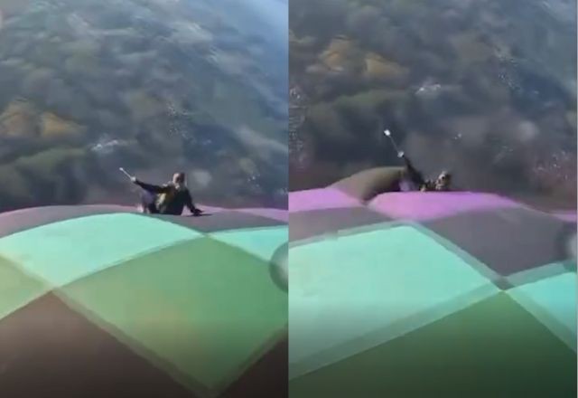 Vídeo: paraquedista colombiano é "engolido" por balão durante salto em Boituva