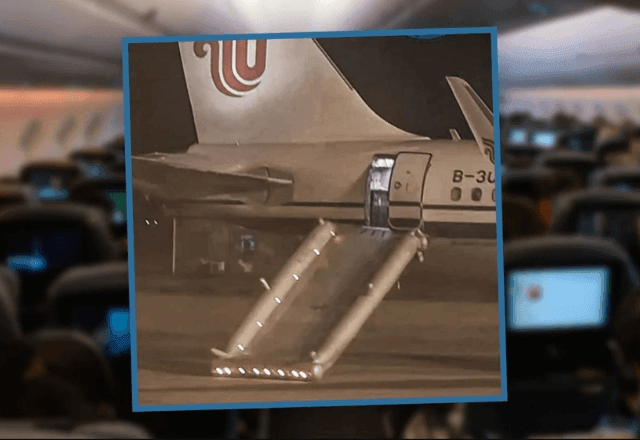 Imagem da noticia Passageira confunde banheiro com saída de emergência de avião e voo é cancelado na China