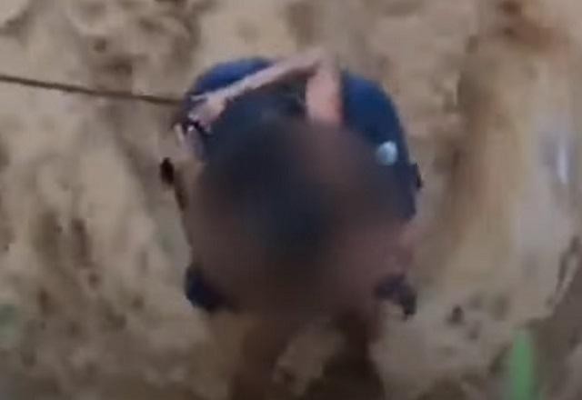 Vídeo: criança é resgatada de rio após ficar ilhada em correnteza