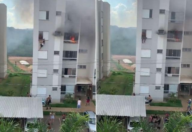 Imagem da noticia Avós pulam de 4º andar de prédio após neta atear fogo em sofá