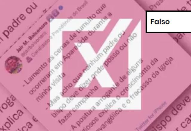 Imagem da noticia FALSO: É montagem tuíte atribuído a Bolsonaro com ataques a religiosos católicos