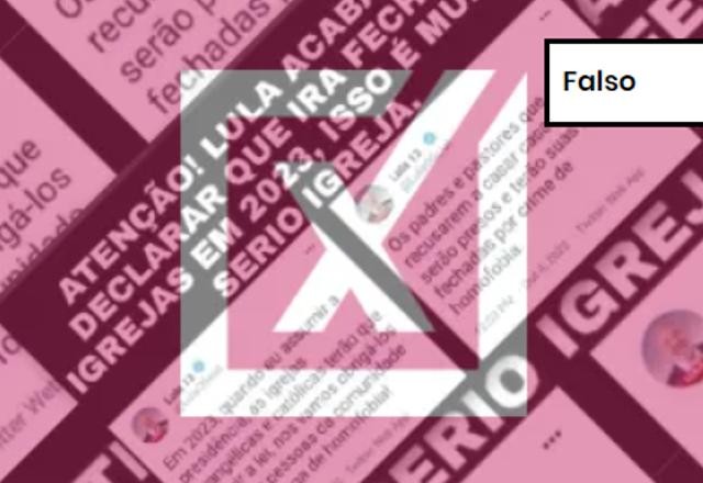 Imagem da noticia FALSO: Lula não disse que vai fechar igrejas caso seja eleito