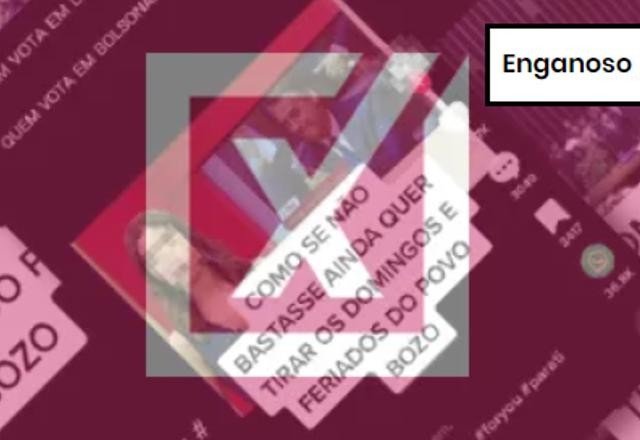 Imagem da noticia ENGANOSO: Proposta para flexibilizar trabalho aos domingos e feriados é de 2019