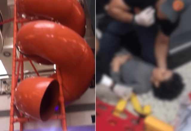 Imagem da noticia Menina cai de escorregador desmontado em shopping no litoral de São Paulo