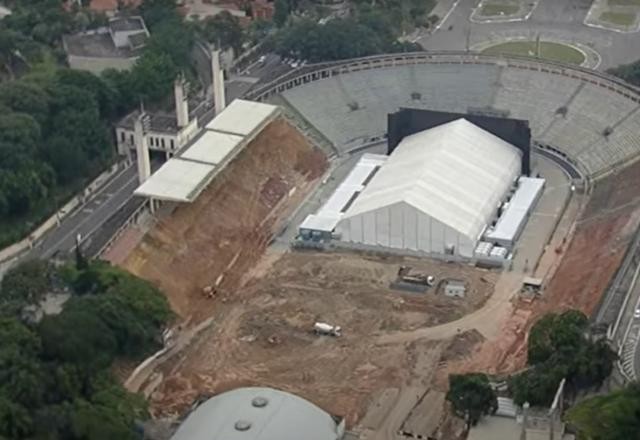 Imagem da noticia Arquibancadas tombadas como patrimônio histórico foram demolidas no Pacaembu