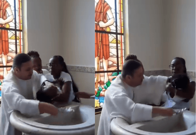 Imagem da noticia Padre que puxou cabeça de bebê durante batismo é afastado 