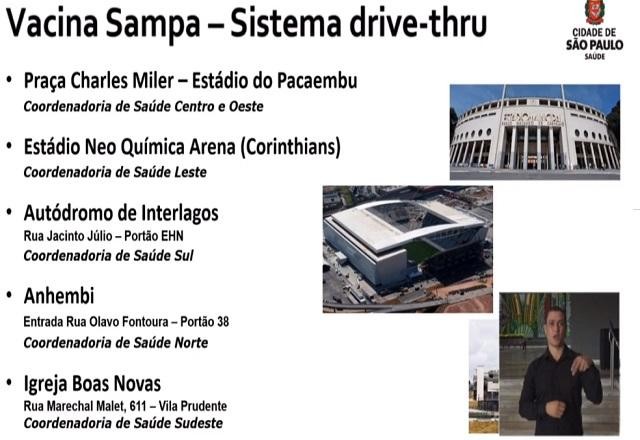 Imagem da noticia São Paulo terá cinco pontos de drive thru para vacinar idosos