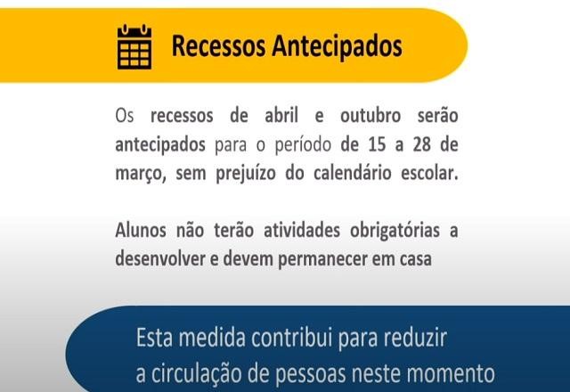 Imagem da noticia Escolas públicas de SP terão recesso antecipado
