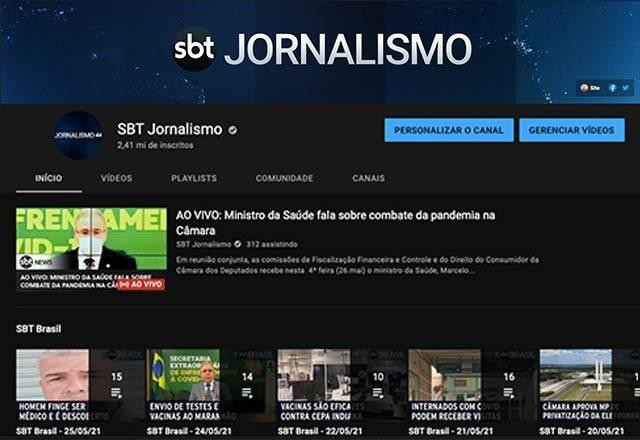 Imagem da noticia SBT Jornalismo passa a ser o principal canal de notícias do Brasil no YouTube