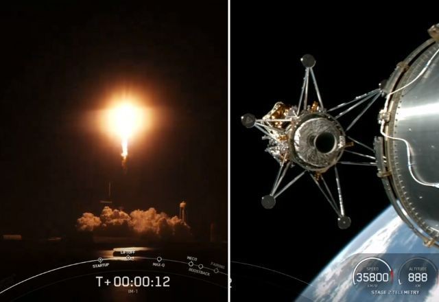 Imagem da noticia SpaceX lança sonda para o polo sul da Lua; assista 