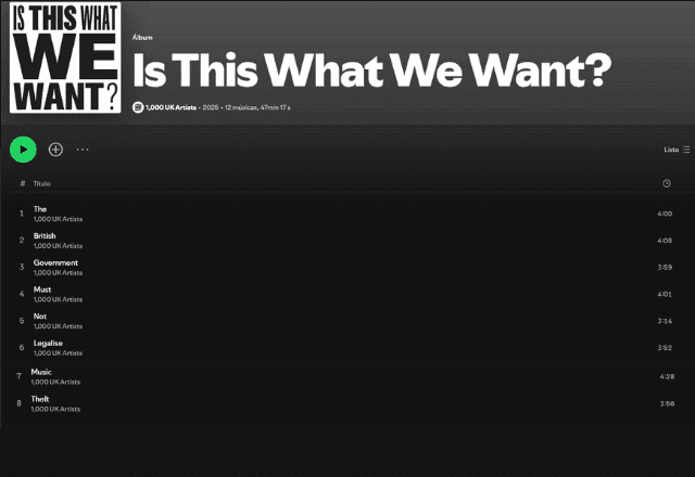 Imagem da noticia Músicos britânicos lançam álbum silencioso para protestar contra uso de IA  