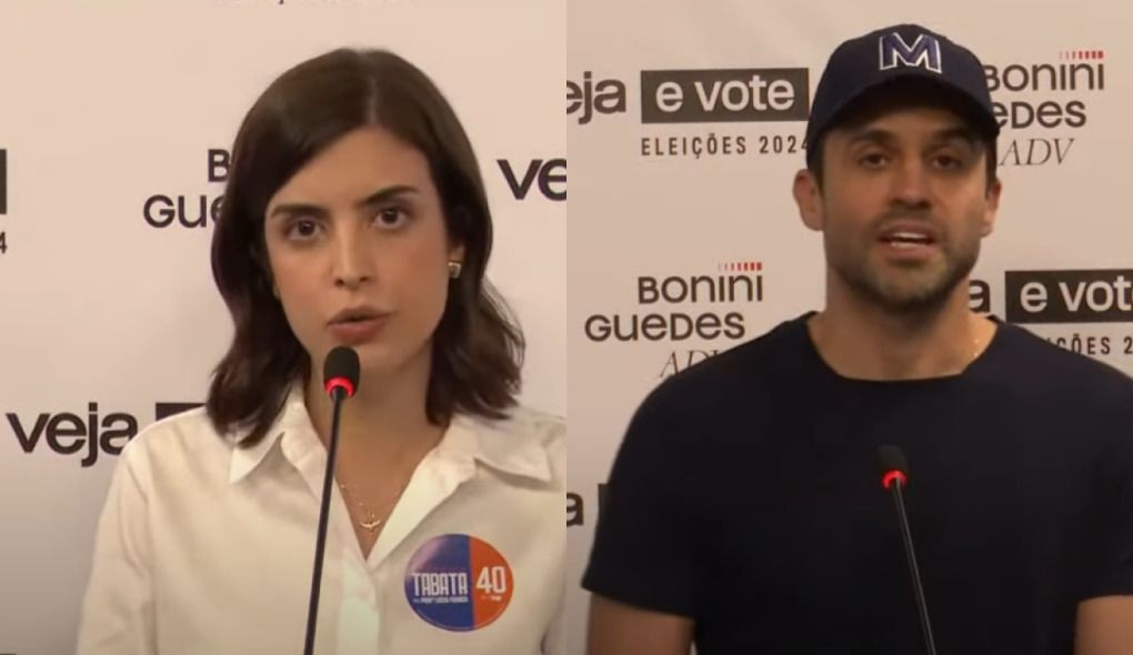Imagem da noticia Tabata tenta falar de propostas e Marçal usa tempo para fazer propaganda de rede social