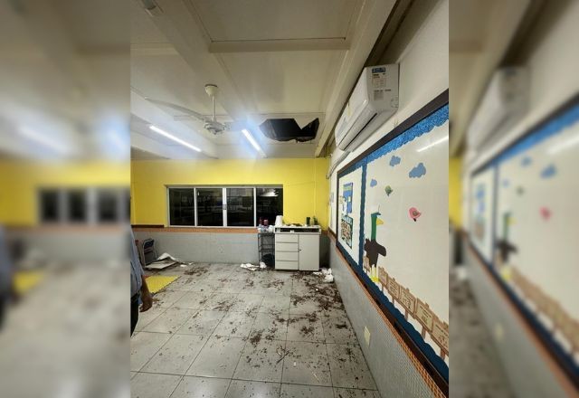 Professora cai do 2º para o 1º andar após chão de escola desabar em Vitória