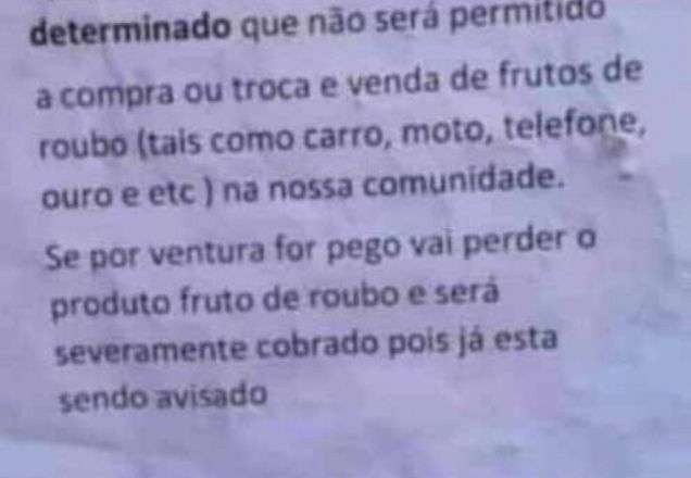 Imagem da noticia Traficantes prometem "cobrar" quem for pego roubando em comunidade do Rio