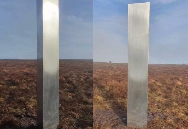 Imagem da noticia Obra de aliens? Monólito misterioso surge em colina no País de Gales
