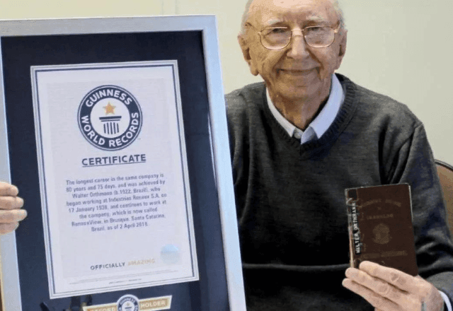 Imagem da noticia Morre catarinense Walter Orthmann, conhecido como funcionário mais antigo do mundo, aos 102 anos