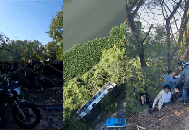 Imagem da noticia Ônibus cheio cai em ribanceira na zona oeste do Rio de Janeiro