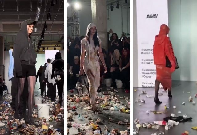 Imagem da noticia Convidados jogam lixo em modelos durante desfile da marca Avavav, em Milão