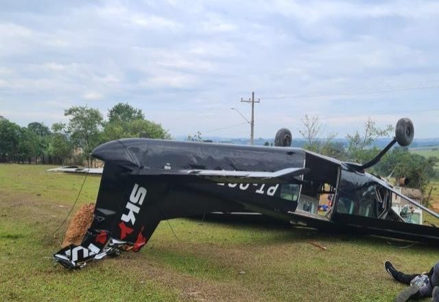 Avião de pequeno porte cai em Boituva, no interior de São Paulo