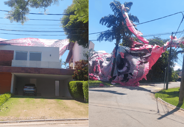 Imagem da noticia Vídeo: Balão cai sobre casas em condomínio de Alphaville, região metropolitana de SP