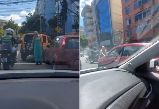 Imagem da noticia VÍDEO: Mulher fica pendurada em capô de carro em briga de trânsito no Rio