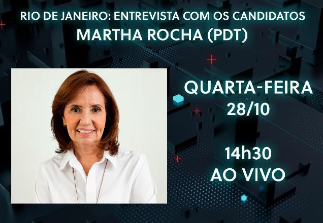 AO VIVO: Entrevista com Martha Rocha, candidata do PDT à prefeitura do Rio