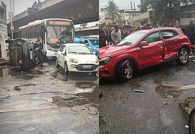 Imagem da noticia Carros de suspeitos capotam após perseguição policial no Rio