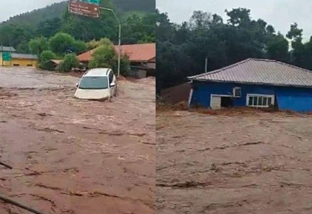 Imagem da noticia Temporal provoca inundações e deslizamentos de terra no Sul do país
