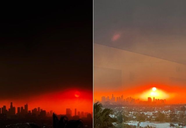 Imagem da noticia Em Los Angeles, Fernanda Torres registra céu vermelho causado por incêndio florestal