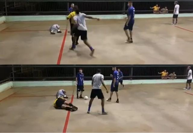 Vídeo: homem desmaia árbitro com soco após não aceitar expulsão